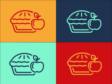 Ev Turtası Logo Şablonu, Basit Düz Turta Simgesi, Yemek, Tatlı