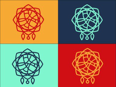 Home Dream Catcher Logo Şablonu, Ev 'in Basit Düz Simgesi, Rüya, Yakalayıcı