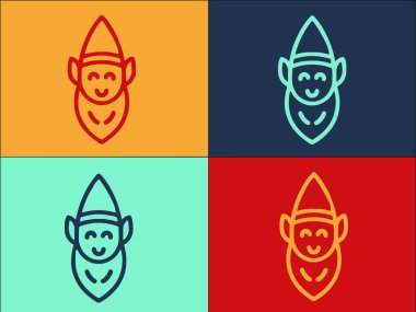 Home Gnome Logo Şablonu, Gnome 'un Basit Düz Simgesi, Ev, Resim