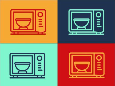Ev Mikrodalga Logo Şablonu, Basit Düz Mutfak Simgesi, Mikrodalga, Fırın
