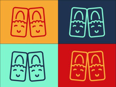 Ev Terlikleri Tavşanı Logo Şablonu, Evin Basit Düz Simgesi, Moda, Rahat