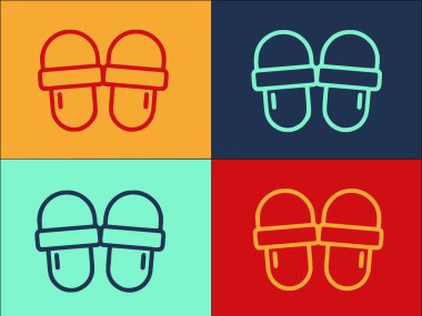 Ev Terlikleri Klasik Logo Şablonu, Rahat, Ev ve Klasik Düz Simge