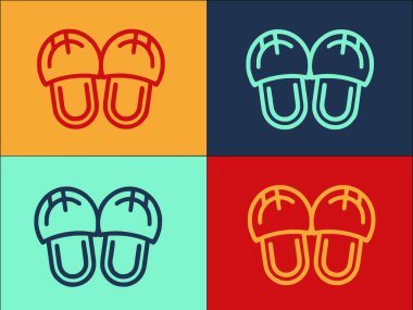 Ev Terlikleri Tasarımı Logo Şablonu, Basit Düz Tasarım Simgesi, Ev, Konforlu