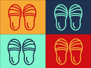 Ev Terlikleri Eleman Logosu Şablonu, Resmin Basit Düz Simgesi, ev, vektör