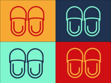 Ev Terlikleri Kumaş Logo Şablonu, Yumuşak, Ev, Kumaşın Basit Düz Simgesi