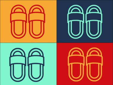 Ev Terlikleri Kadın Logosu Şablonu, Basit Düz Simge Kadın, Ev, Sıcak