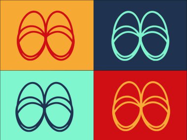 Ev Terlikleri Ayakkabı Logosu Şablonu, Evin Basit Düz Simgesi, Ayakkabılar, Yumuşak