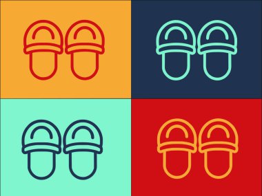 Ev Terlikleri Biçimi Logo Şablonu, Evin Basit Düz Simgesi, Tasarım, Biçim