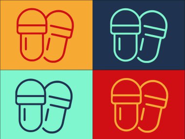 Ev Terlikleri Logo Şablonu Giyer, Evin Basit Düz Simgesi, Aşınma, Tasarım