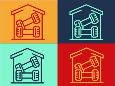 Ev Eğitimi Logo Şablonu, Basit Düz Spor Simgesi, Egzersiz