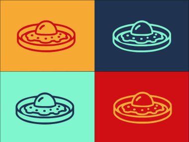 Ev yapımı yemek kızartılmış yumurta logo şablonu, basit düz yemek ikonu, ev yapımı, yumurta