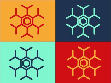 Hormonlar Celule Logo Şablonu, Simgenin Basit Düz Simgesi, Siyah, Tasarım