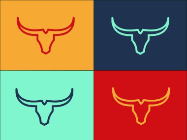 Boynuzlar Antilop Logo Şablonu, Vahşi yaşamın Basit Düz Simgesi, Afrika, memeli