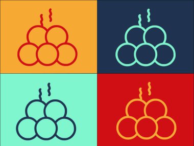 Sıcak Falafel Topları Logo Şablonu, Falafel 'in Basit Düz Simgesi, Sıcak, Yemek