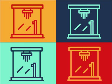 Sıcak Duş Stall Logo Şablonu, Basit Düz Simge Kafa, Sıcak, Hijyen Kafa, Sıcak, Hijyen