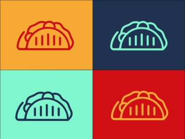 Sıcak Taco Logo Şablonu, Basit Düz Yemek Simgesi, Taco, Sıcak Yemek, Taco, Sıcak