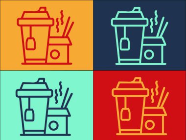 Sıcak Çay Logosu Şablonu, Basit Düz Çay Simgesi, sıcak, fincan çayı, sıcak, fincan