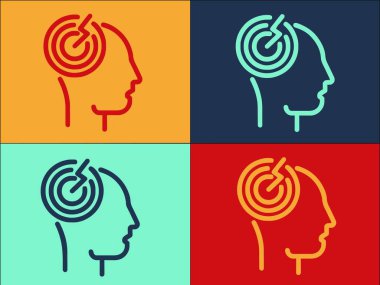 İnsan Beyni Sensörü Logo Şablonu, Beynin Basit Düz Simgesi, Bilim, İnsan beyni, Bilim, İnsan beyni