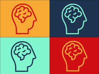 İnsan Beyni Çözen Logo Şablonu, Beynin Basit Düz Simgesi, Akıl, İnsan Beyni, İnsan Beyni,
