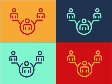 İnsan Bağlantıları Logo Şablonu, Bağlantının Basit Düz Simgesi, İnsanlar, İnsanlar, İnsanlar,