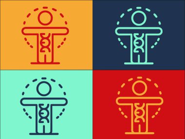 İnsan Genleri Logo Şablonu, Biyolojinin Basit Düz Simgesi, kromozom, gen biyolojisi, kromozom, gen