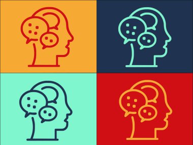 İnsan Kaynakları Zihin Sohbeti Logo Şablonu, Basit Düz Zihin Simgesi, sohbet, insan zihni, sohbet, insan zihni