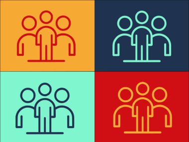 İnsan Kaynakları Çalışma Grubu Logo Şablonu, Basit Düz İş Simgesi, İş, Grup İş, İş, Grup İş, Grup