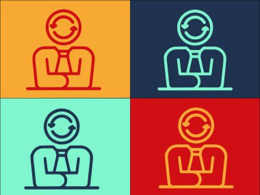 İnsan Çözme Problemi Logo Şablonu, Basit Düz İş Simgesi, Konsept, İnsan Ticareti, Konsept, İnsan