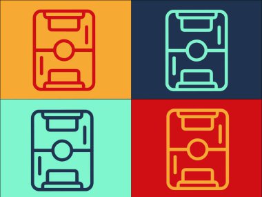 Hurling Field Logo Şablonu, Basit Düz Alan Simgesi, çimen, spor alanı, çimen, spor