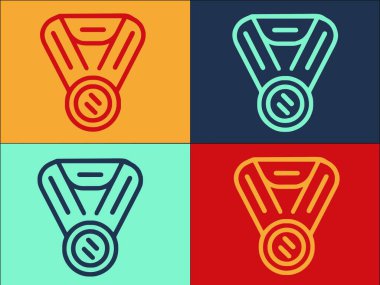 Hurling Medal Logo Şablonu, Basit Düz Spor Simgesi, Madalya, Top Sporu, Madalya, Top