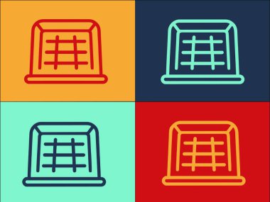 Hurling Gate Logo Şablonu, Oyunun Basit Düz Simgesi, Kapı, Spor Oyunu, Kapı, Spor