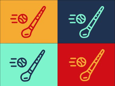 Fırlatan Çubuk Top Logo Şablonu, İrlanda 'nın Basit Düz Simgesi, Top, İrlanda, Top, İrlanda