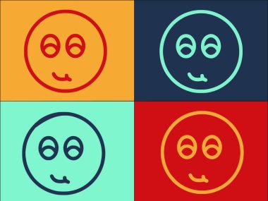 Sessiz Yüz Logo Şablonu, Basit Düz Yüz Simgesi, Sessiz ol, Jest Surat, Sessiz ol, Jest