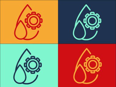 Melez Yakıt Logo Şablonu, Basit Melez Düz Simgesi, Yakıt, Enerji Melezi, Yakıt, Enerji