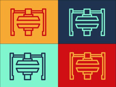 Hidrolik Basın Makinesi Logo Şablonu, Fabrika, endüstri, çelik fabrikası, sanayi, çelik sanayisi