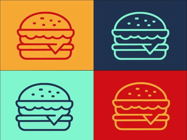 Hamburger Logo Template Simple Flat Icon Hamburger Burger Foods — стоковий вектор