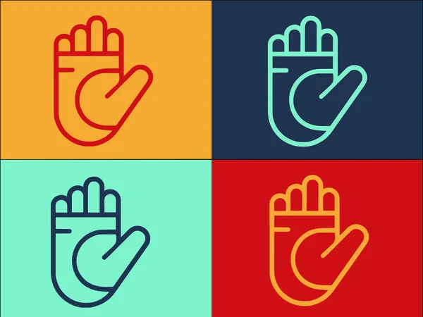 Plantilla Del Logotipo Del Vendaje Mano Icono Plano Simple Mano — Vector de stock