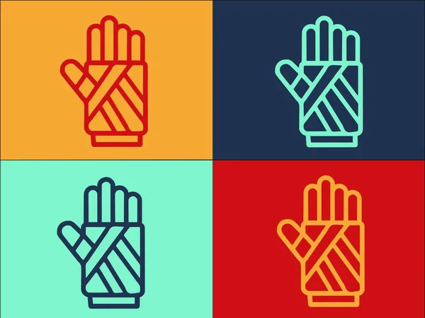 Handbruch Logo Vorlage Einfache Flache Ikone Der Hand Verletzung Schmerz — Stockvektor