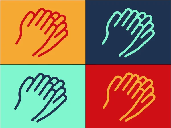 Handgeste Aplause Logo Vorlage Einfache Flache Ikone Der Klatsche Symbol — Stockvektor