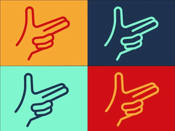 Hand Gesture Bang Bang Logo Template Simple Flat Icon Gesture — Stock Vector