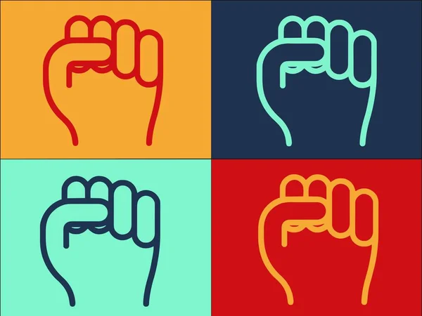 Handgeste Fist Friend Logo Template Einfache Flache Ikone Der Hand — Stockvektor