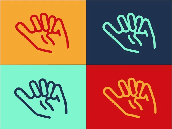 Handgeste Kind Logo Vorlage Einfache Flache Ikone Des Kindes Geste — Stockvektor