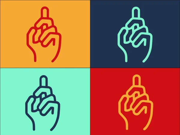 Gesto Mão Modelo Logotipo Dedo Ícone Liso Simples Sinal Dedo — Vetor de Stock