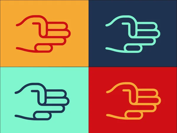 Handgesten Spread Logo Template Einfache Flache Ikone Der Verbreitung Finger — Stockvektor