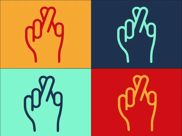 Modelo Logotipo Sorte Boa Mão Ícone Liso Simples Projeto Vetor — Vetor de Stock
