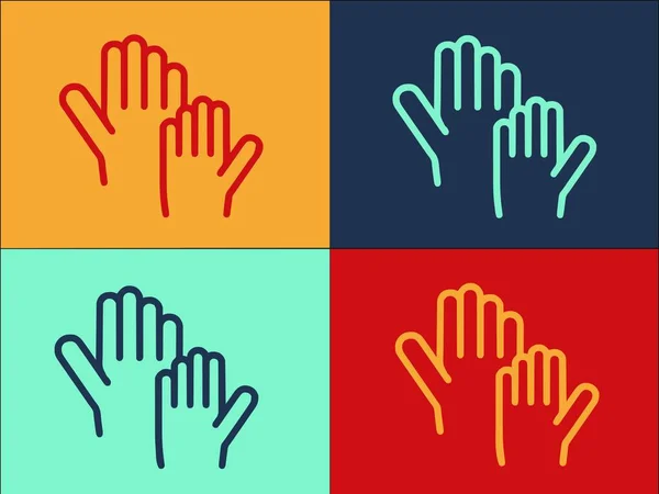 Hand Vote Logo Template Einfache Flache Ikone Von Menschen Oben — Stockvektor