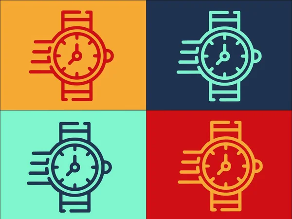 Relógio Mão Timer Logo Template Ícone Liso Simples Temporizador Relógio —  Vetores de Stock