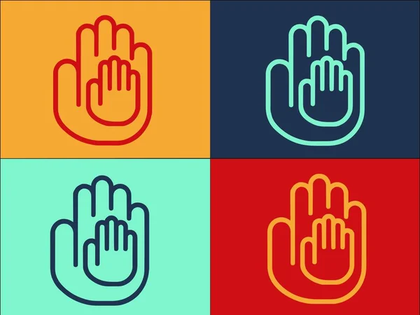 Hände Hilfe Zuverlässigkeit Logo Vorlage Einfache Flache Ikone Des Vertrauens — Stockvektor