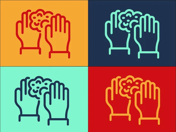 Hände Hygiene Logo Template Einfache Flache Ikone Der Hygiene Hand — Stockvektor