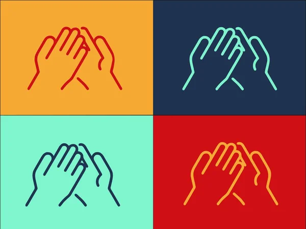 Handshake Wrestle Logo Template Einfache Flache Ikone Für Handschlag Hand — Stockvektor